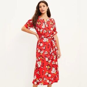 LOFT - floral midi dress- sz 8 EUC